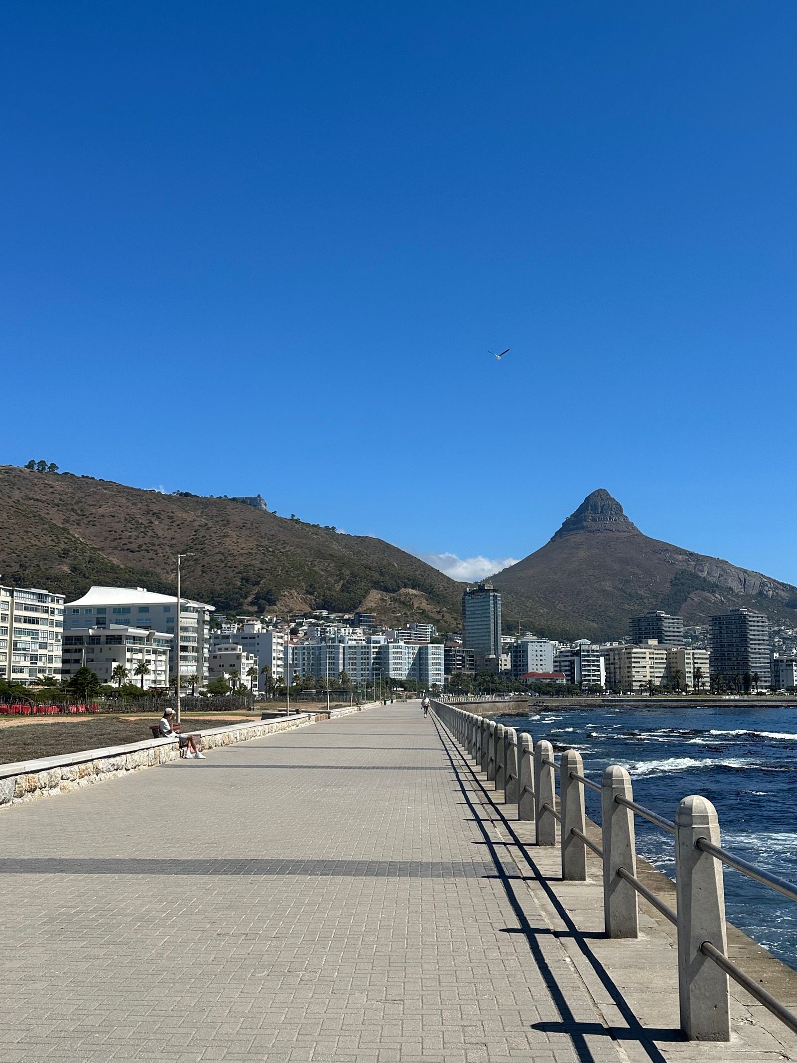 Sea Point promenade with Lion’s Head, Cape Town