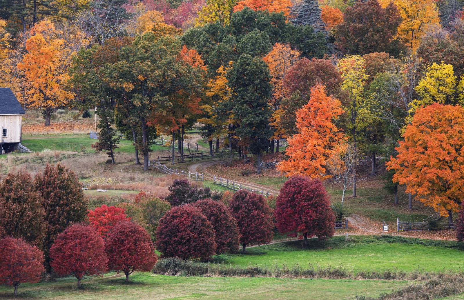 New England autumn farmland, Massachusetts